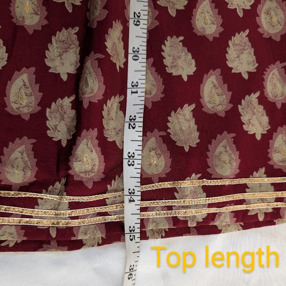 3 pc Maroon Salwar Suit With Printed Design - XL size - Picture 12 of 16